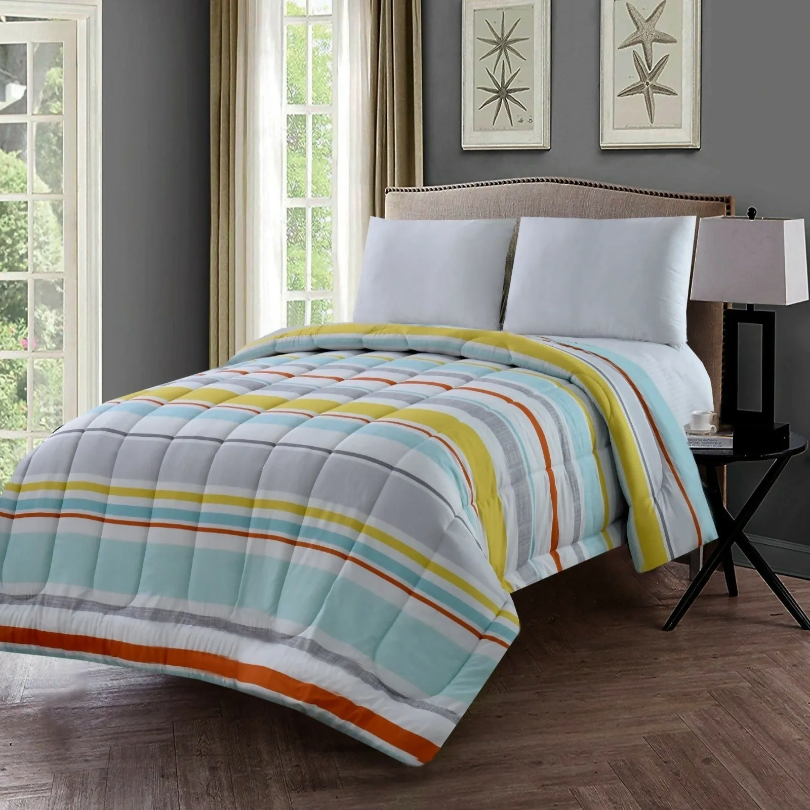 1 PC Double Winter Comforter-Multi Stripes