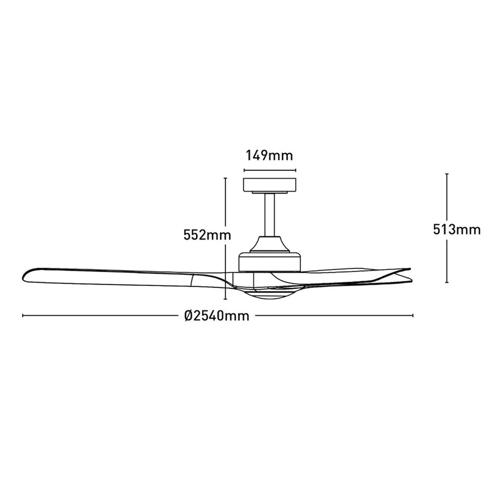 100" Century DC Ceiling Fan Kit Black, Dark Timber, White FC100253KIT Mercator Lighting