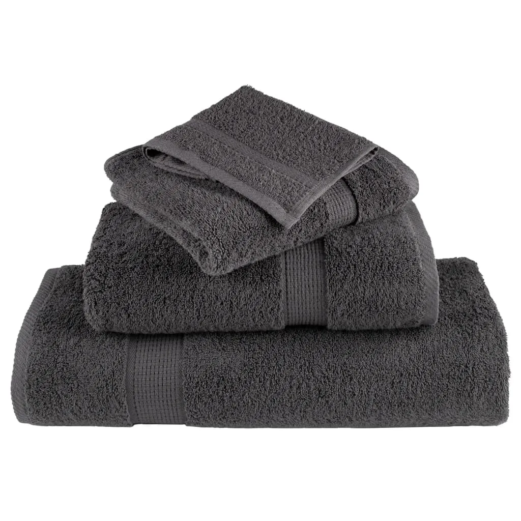 12 Piece Premium Towel Set Anthracite 600 gsm 100% Cotton