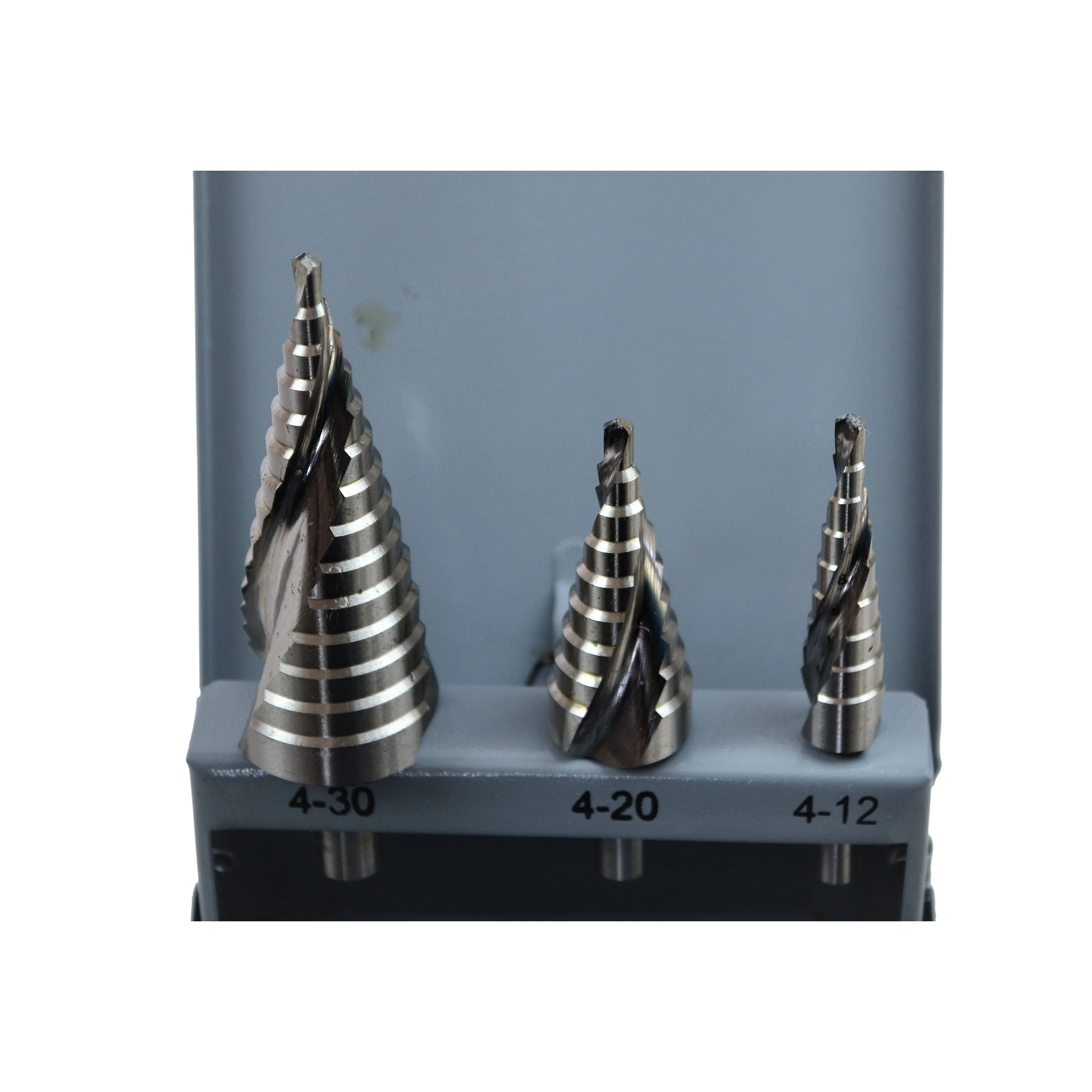 3 Piece Spiral Flute Step Drill Set