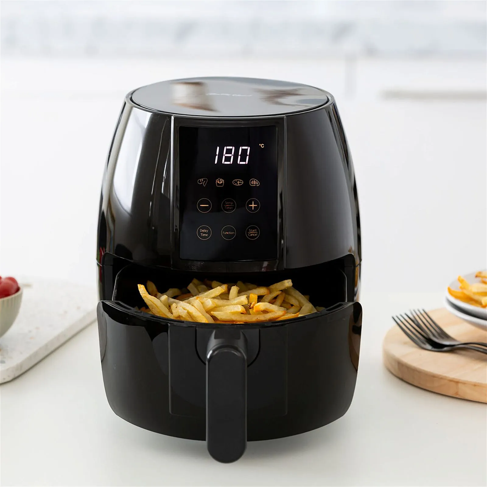 3L Digital Air Fryer w/ 200 C, Non-Stick & Removable Basket