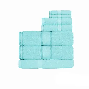 550gsm Cotton 7 Pce Bath Sheet Set Turquoise