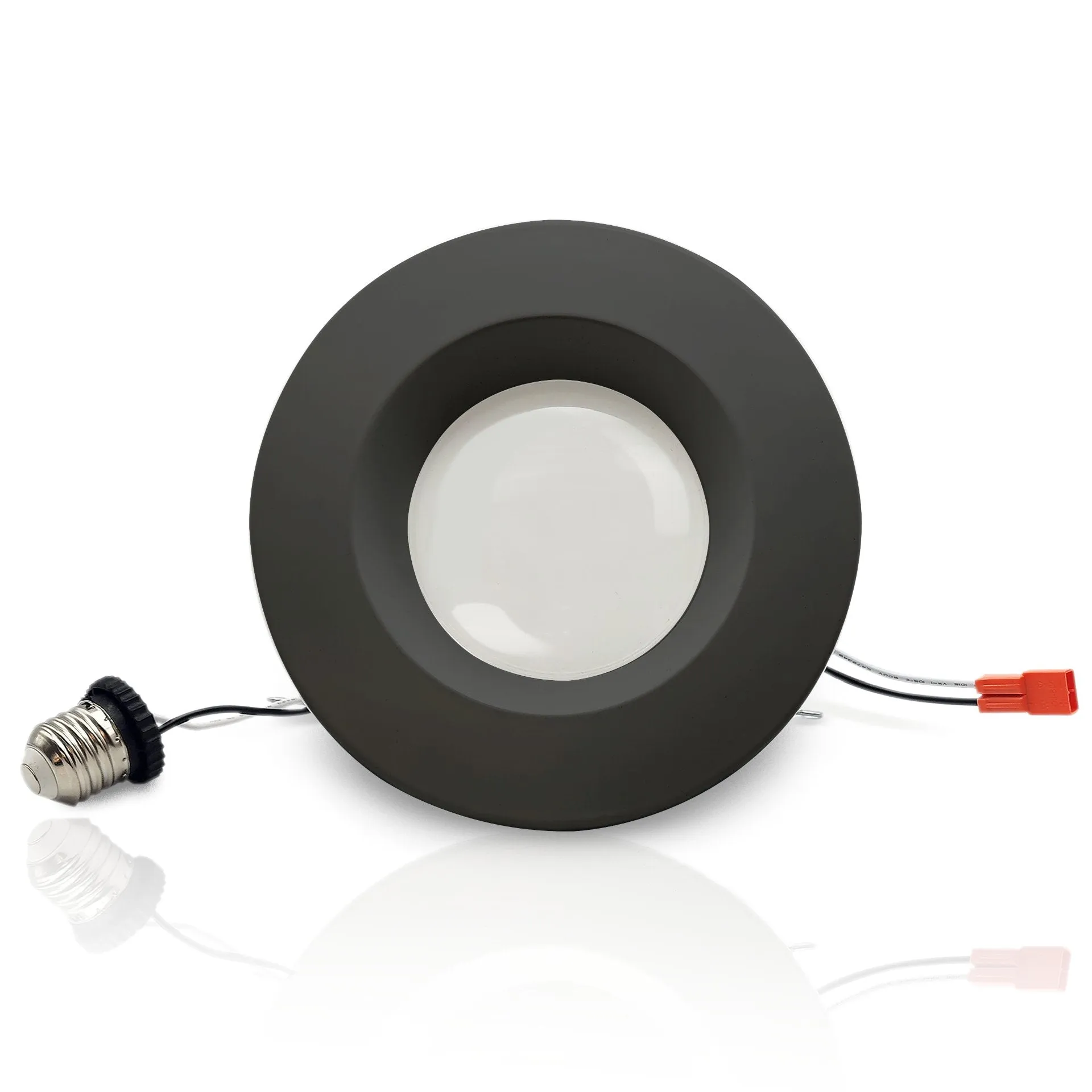 5/6" Inch Black Retrofit LED Recessed Can Lights - Wet Rated - Smart Color Changing Red/Green/Blue - 1000LM