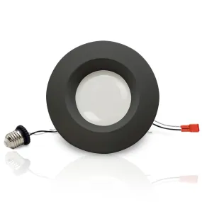 5/6" Inch Black Retrofit LED Recessed Can Lights - Wet Rated - Smart Color Changing Red/Green/Blue - 1000LM