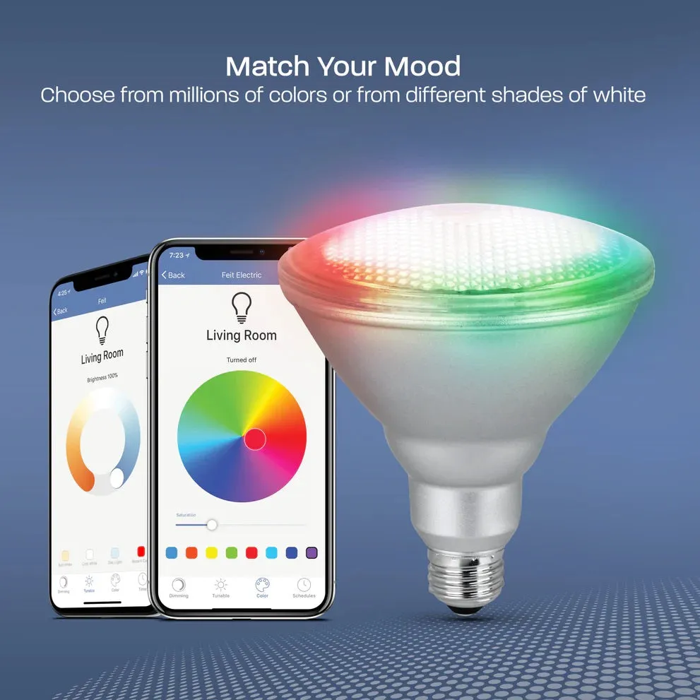 90W Color-Changing LED Smart WiFi Bulb PAR38/RGBWCA/AG