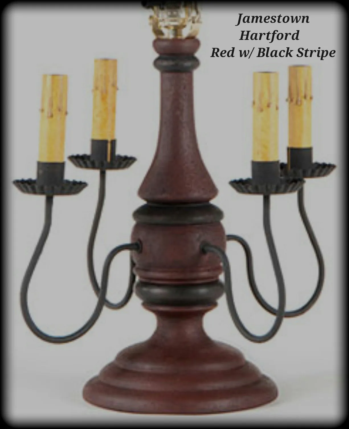 #9188 Primitive Jamestown Lamp in Hartford Colors (Made In USA)