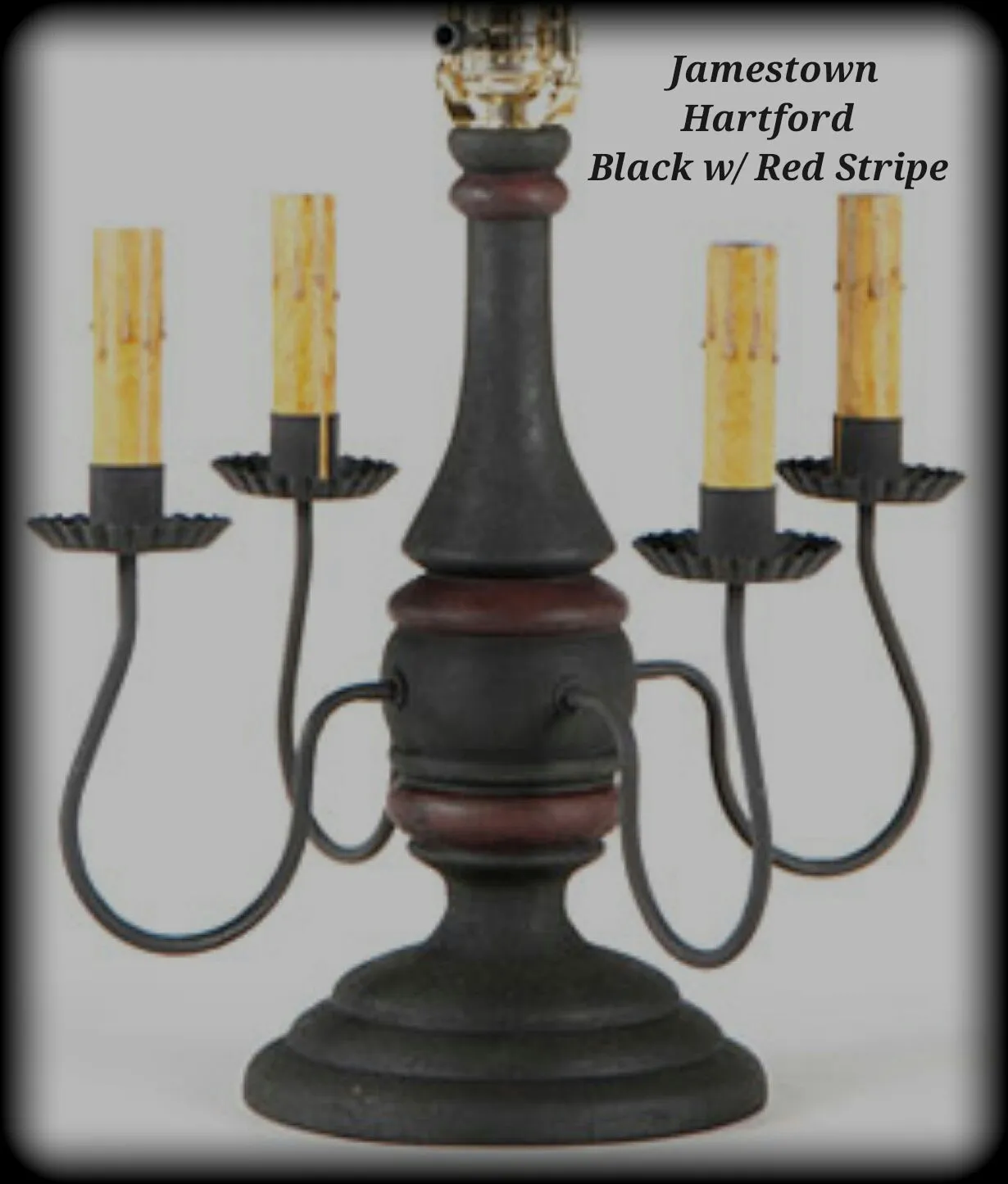 #9188 Primitive Jamestown Lamp in Hartford Colors (Made In USA)