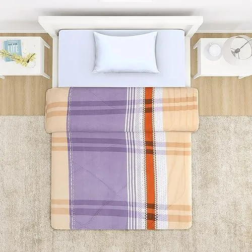 AC Comforter and Bedding Set for Single Bed, Pastel Checks