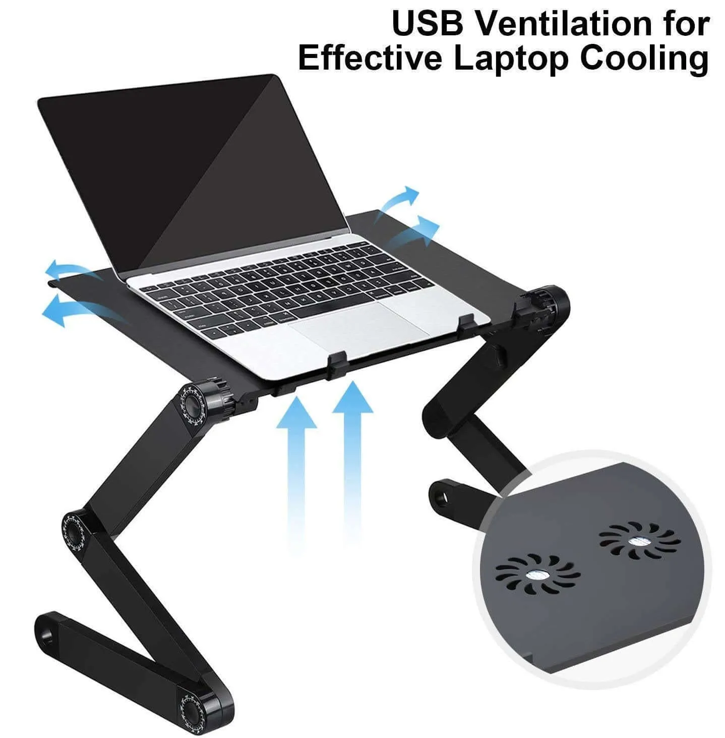 Adjustable Laptop Table Stand with Cooling Fan