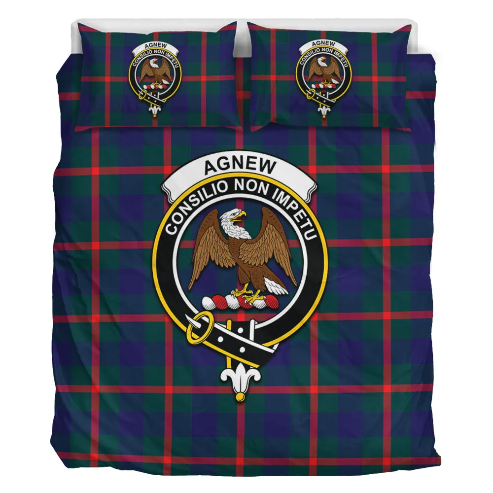 Agnew Tartan Bedding Set with Family Crest