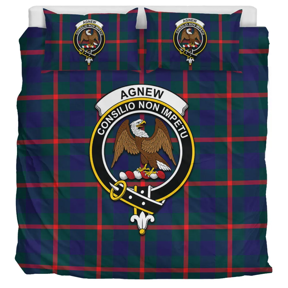 Agnew Tartan Bedding Set with Family Crest