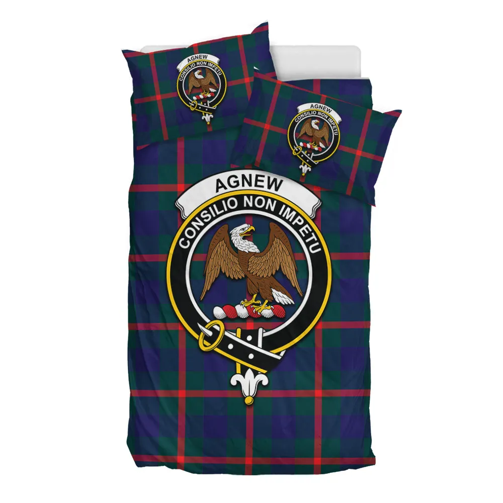 Agnew Tartan Bedding Set with Family Crest