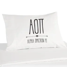 Alpha Omicron Pi Boho Greek Letters and Name Pillowcase