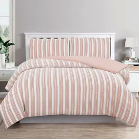 Ardor Cove Rose Dust (Similar to Peach color) Seersucker Waffle Quilt Cover Set Single