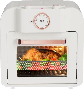 Aria Retro 17Qt Air Fryer Oven: 4-in-1 Functionality, Bake, Fry, Roast & Grill Complete with Air Fryer Basket & Mesh Trays