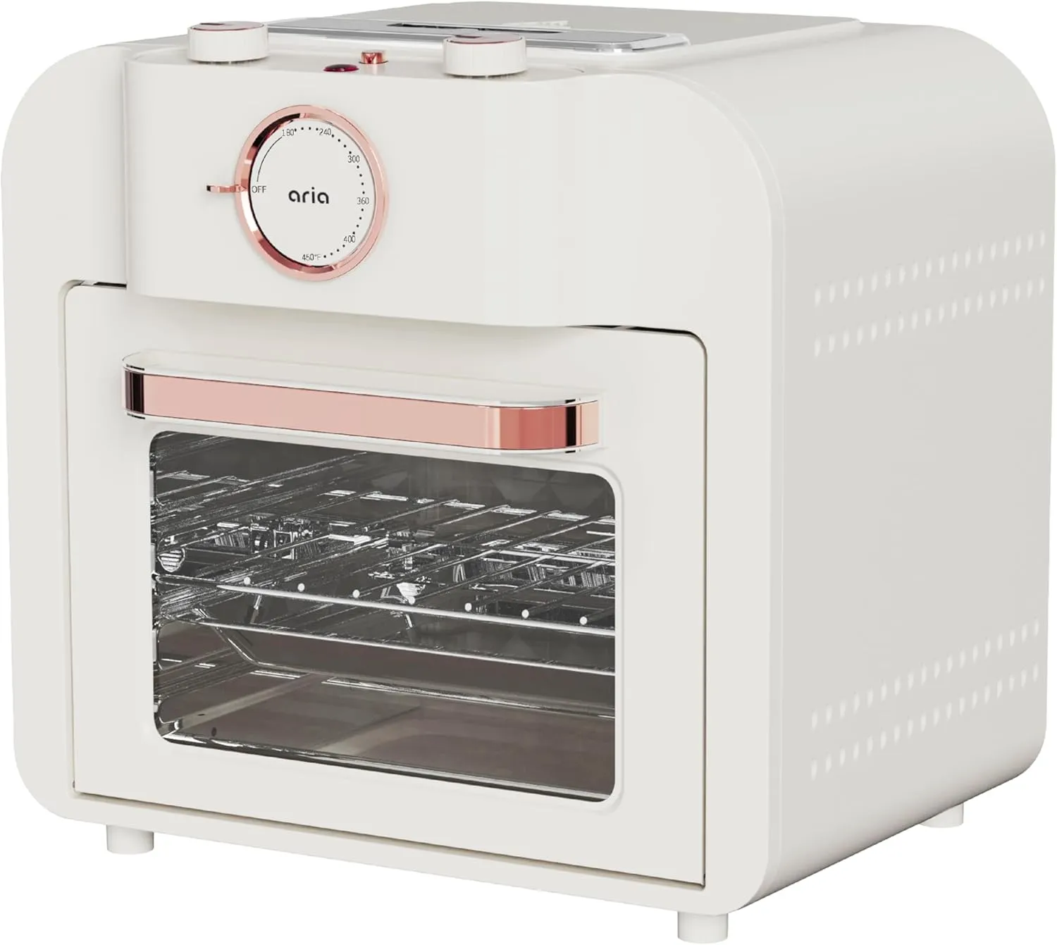 Aria Retro 17Qt Air Fryer Oven: 4-in-1 Functionality, Bake, Fry, Roast & Grill Complete with Air Fryer Basket & Mesh Trays