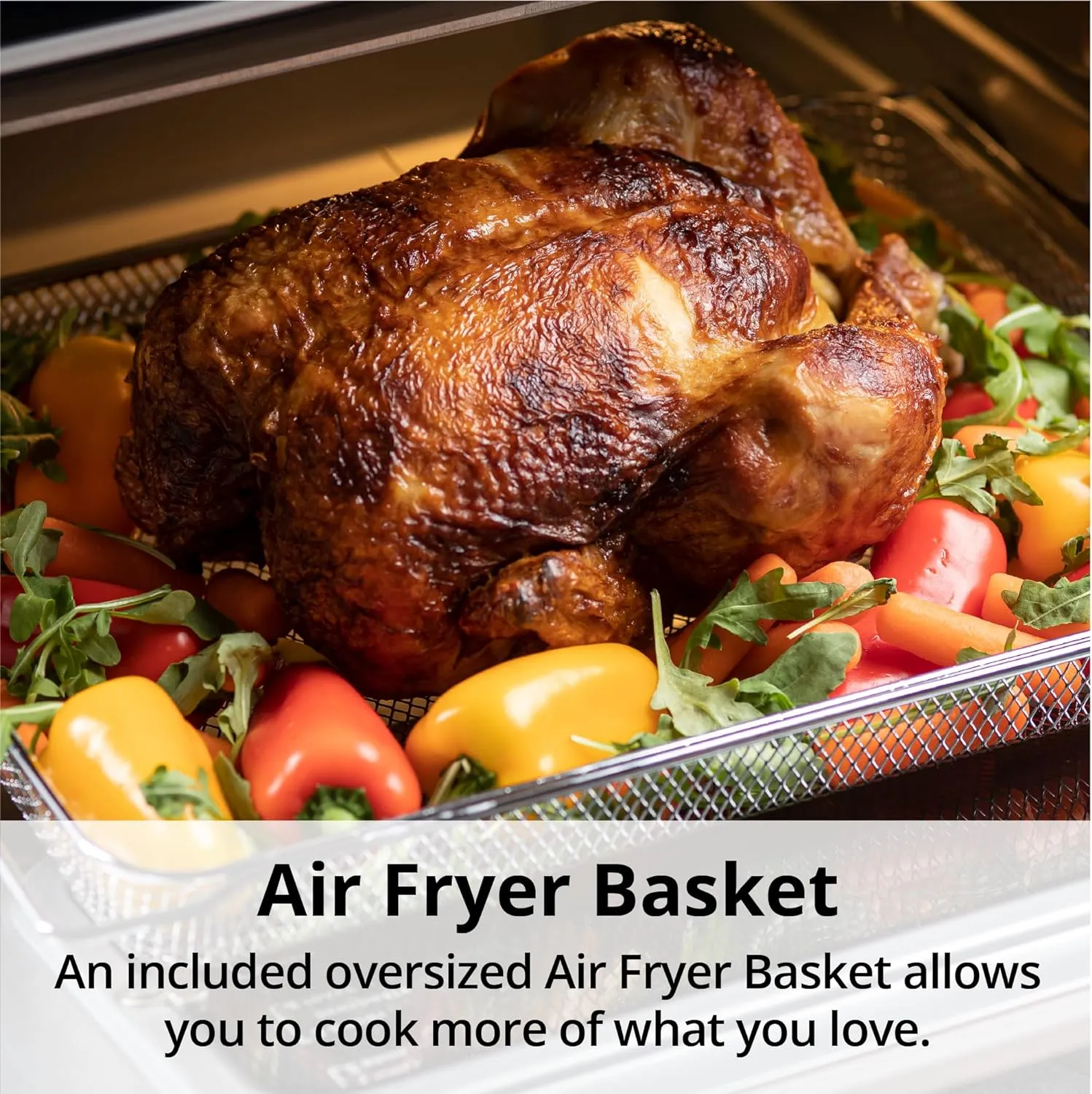 Aria Retro 17Qt Air Fryer Oven: 4-in-1 Functionality, Bake, Fry, Roast & Grill Complete with Air Fryer Basket & Mesh Trays