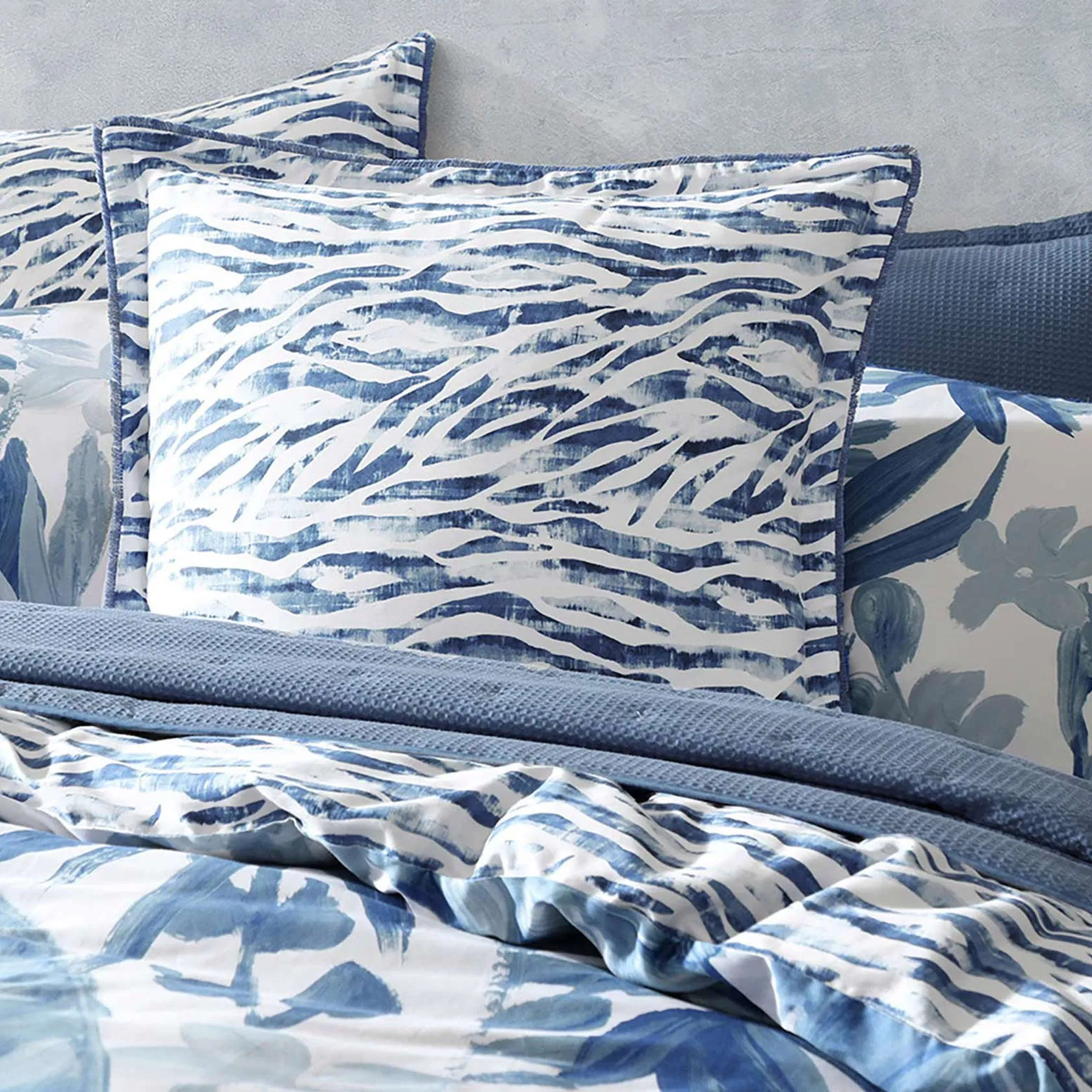 Atherton Blue European Pillowcase by Logan and Mason