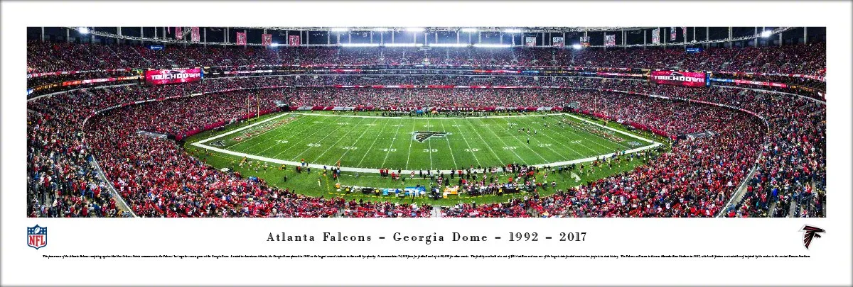 Atlanta Falcons Last Regular-Season Game at Georgia Dome (2017) Panoramic Poster Print - Blakeway