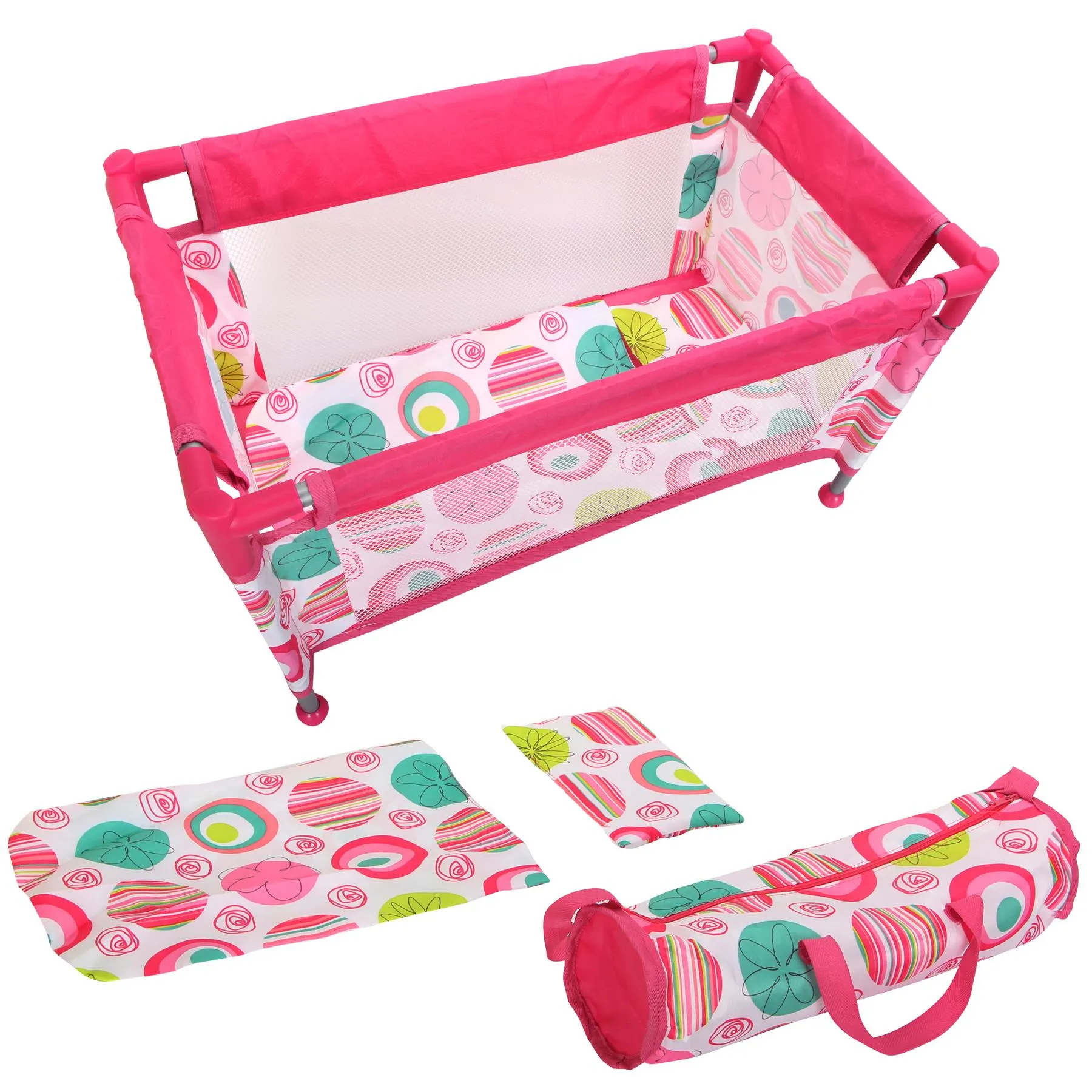 Baby Doll Pink Cot & Highchair Set