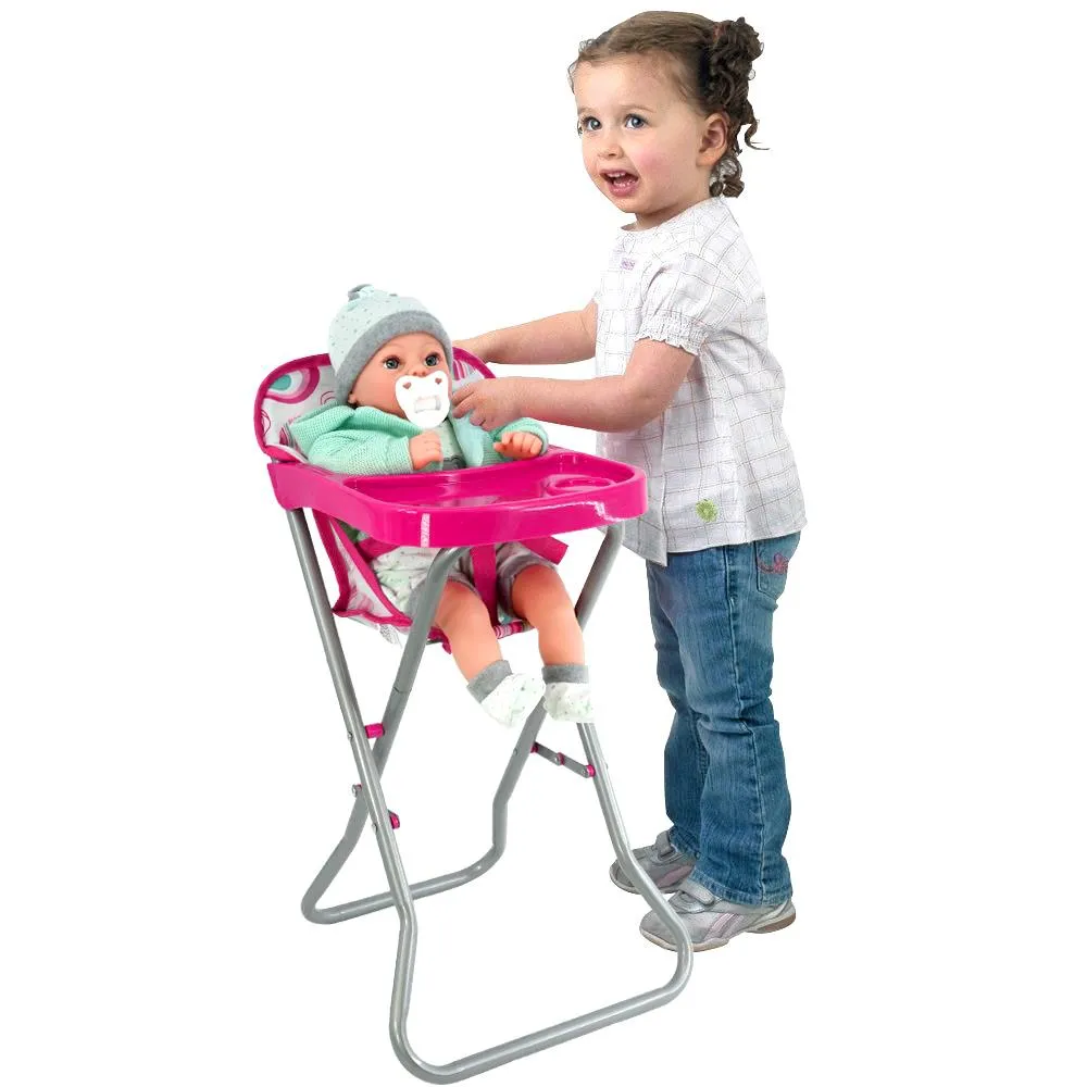 Baby Doll Pink Cot & Highchair Set