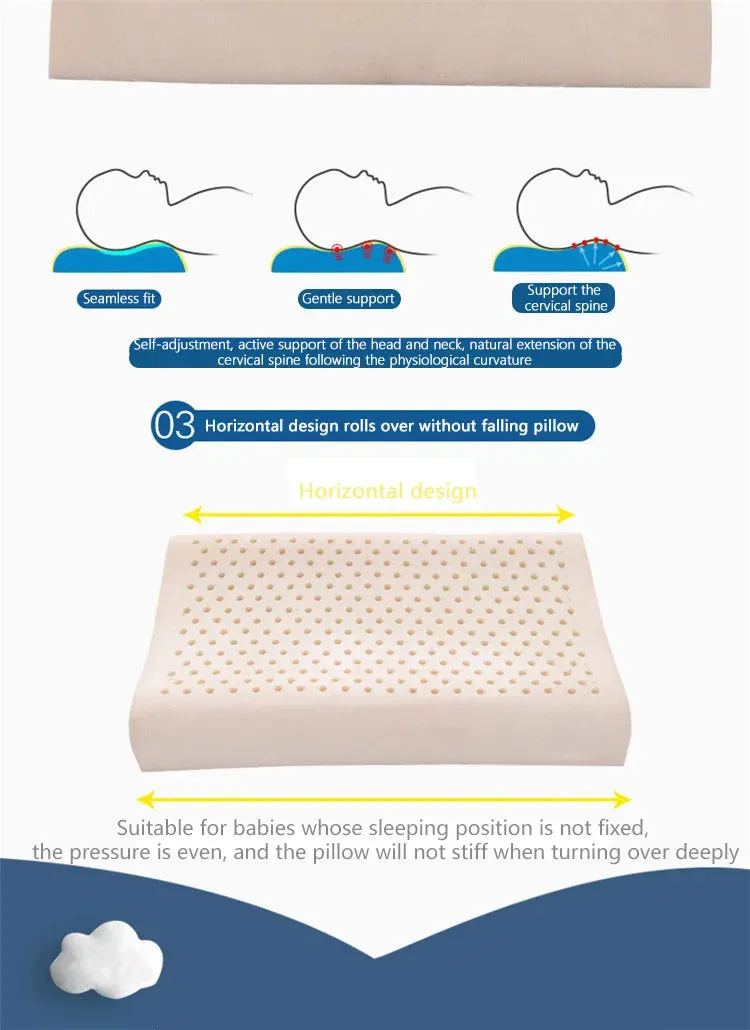 Baby Pillow Newborn Natural Latex Bedding Children Protection Cushion with Pillowcase Sleeping Orthopedic Pillows