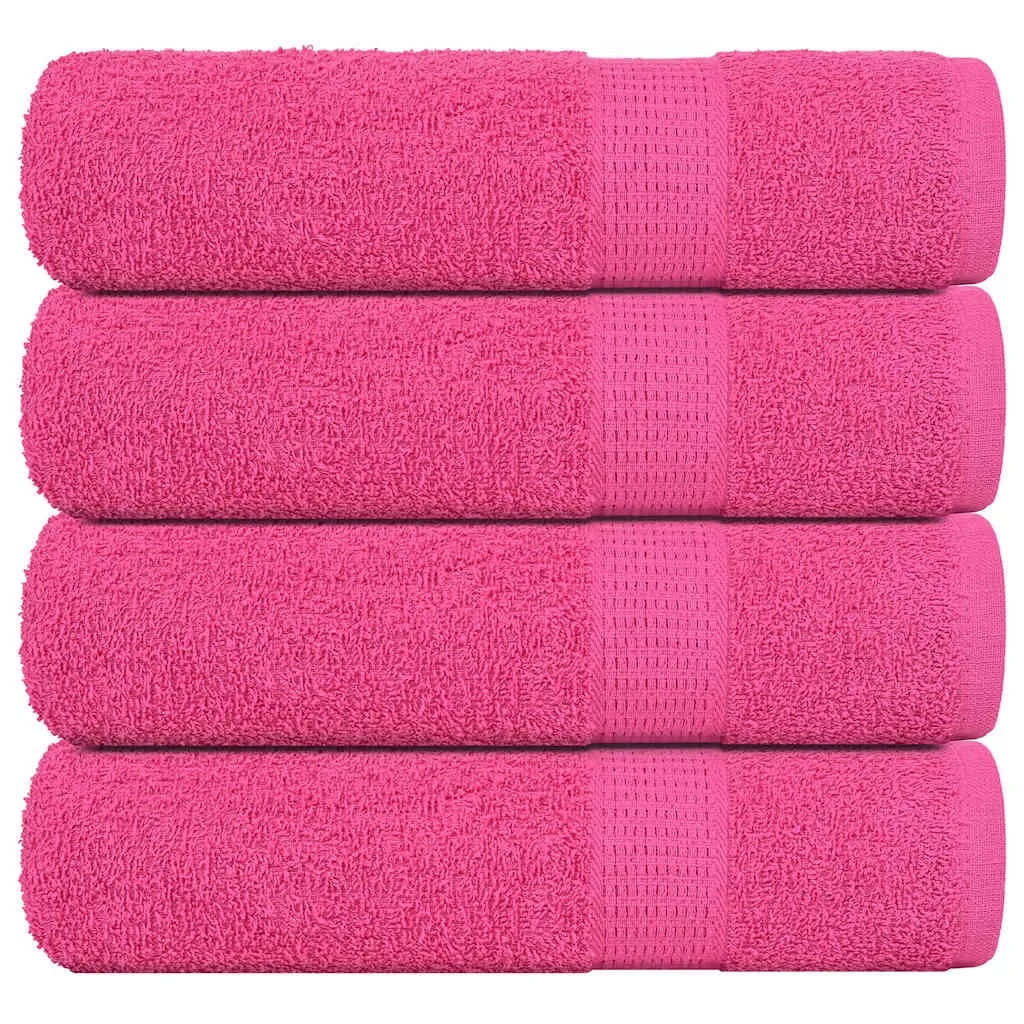 Bath Towels 4 pcs Pink 100x150 cm 360 gsm 100% Cotton