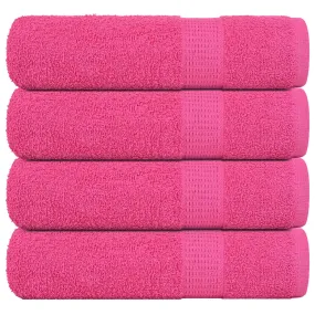 Bath Towels 4 pcs Pink 100x150 cm 360 gsm 100% Cotton