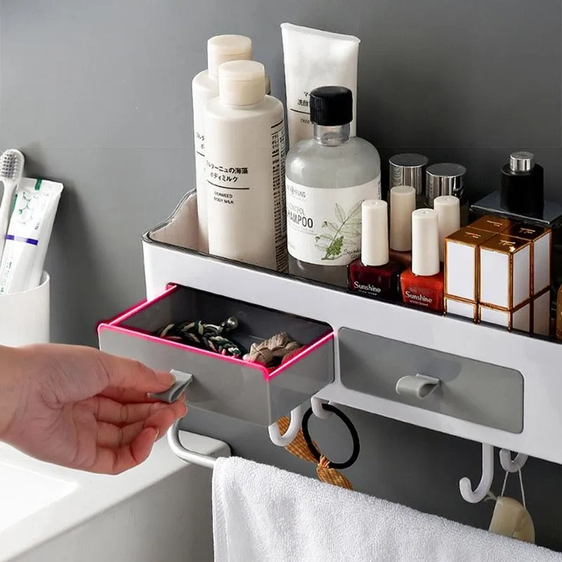 Bathroom Organizer With Towel Holder