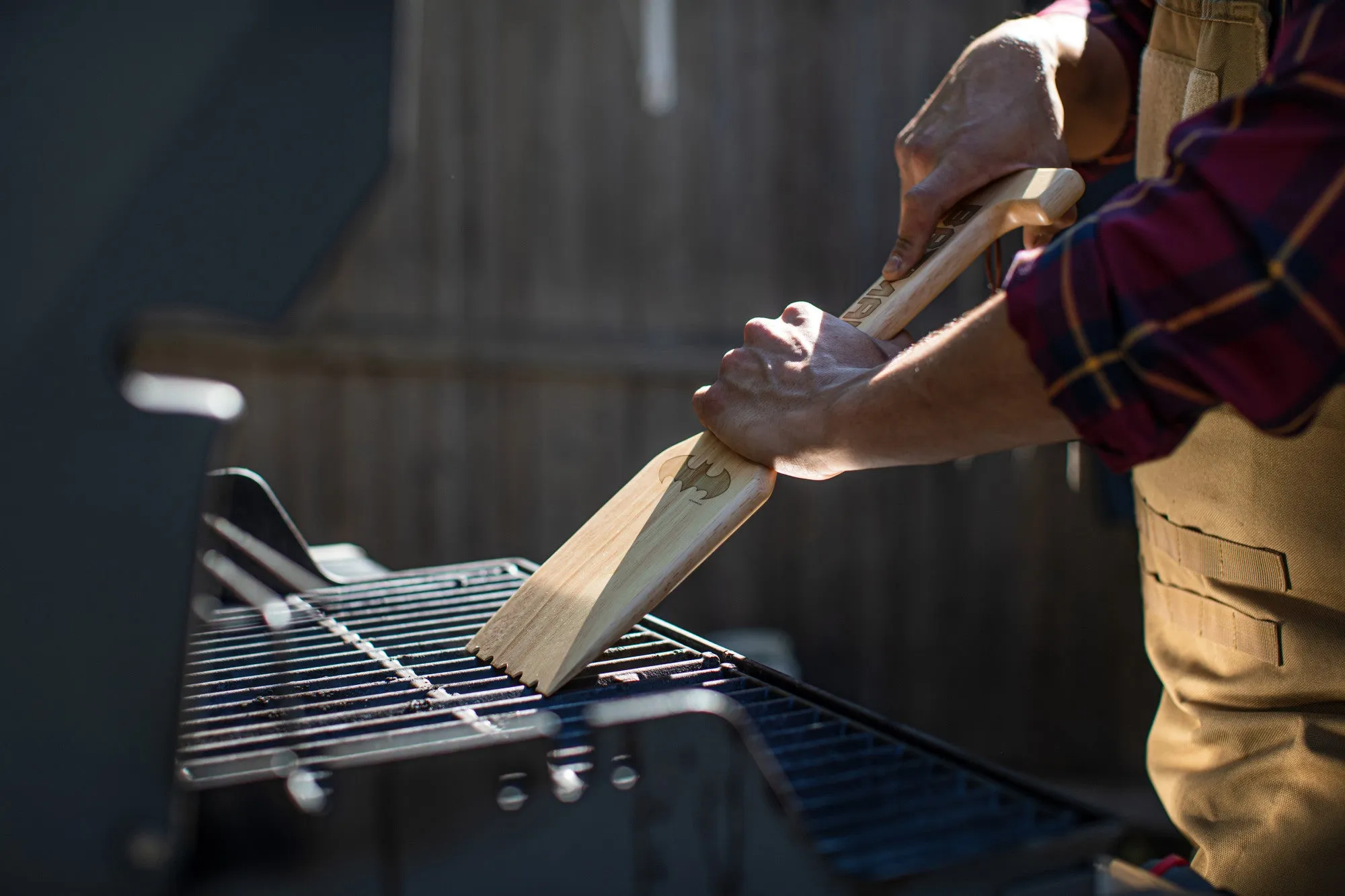 Batman - Hardwood BBQ Grill Scraper with Bottle Opener