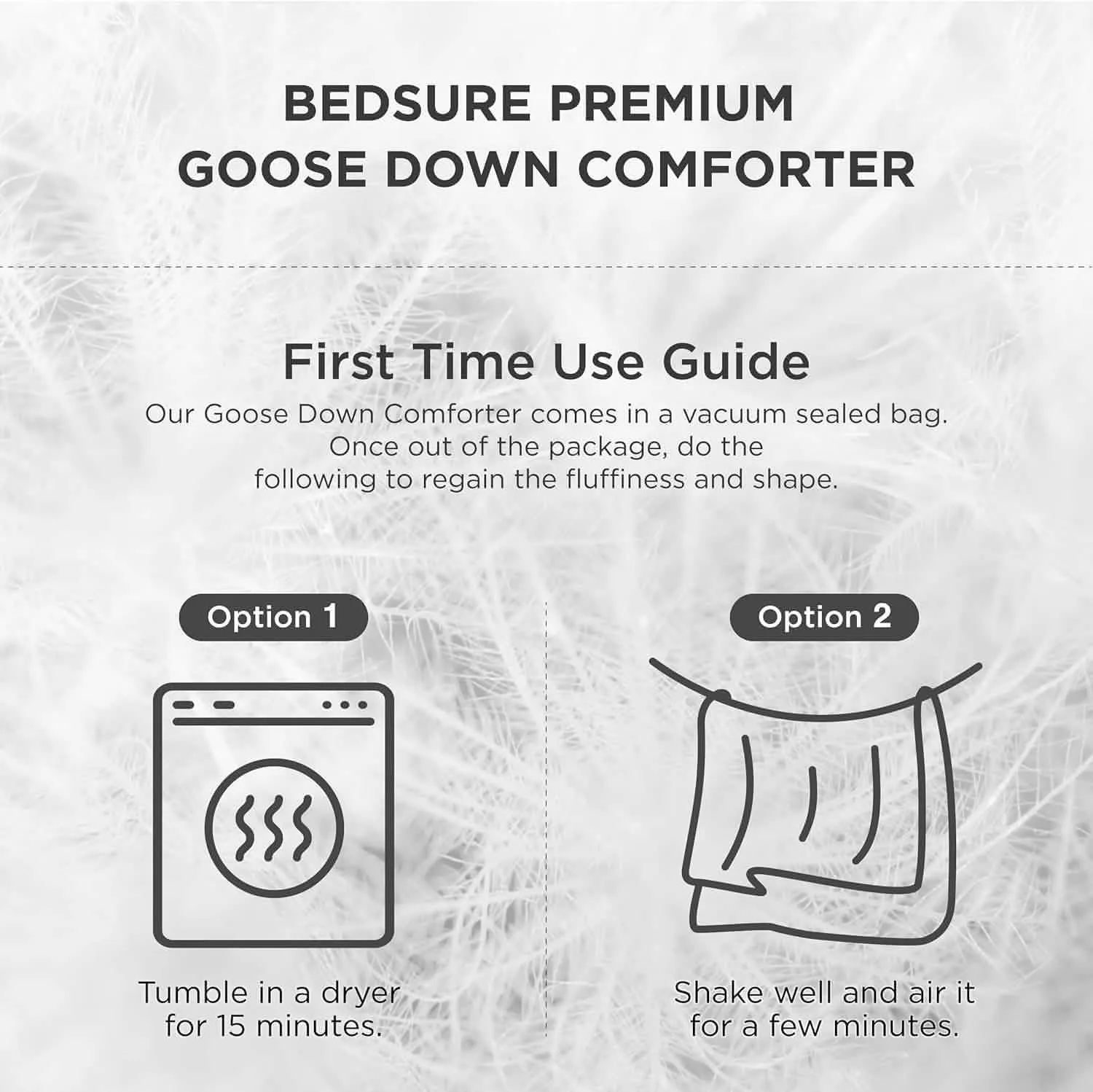 Bedsure Goose Feather Down Comforter