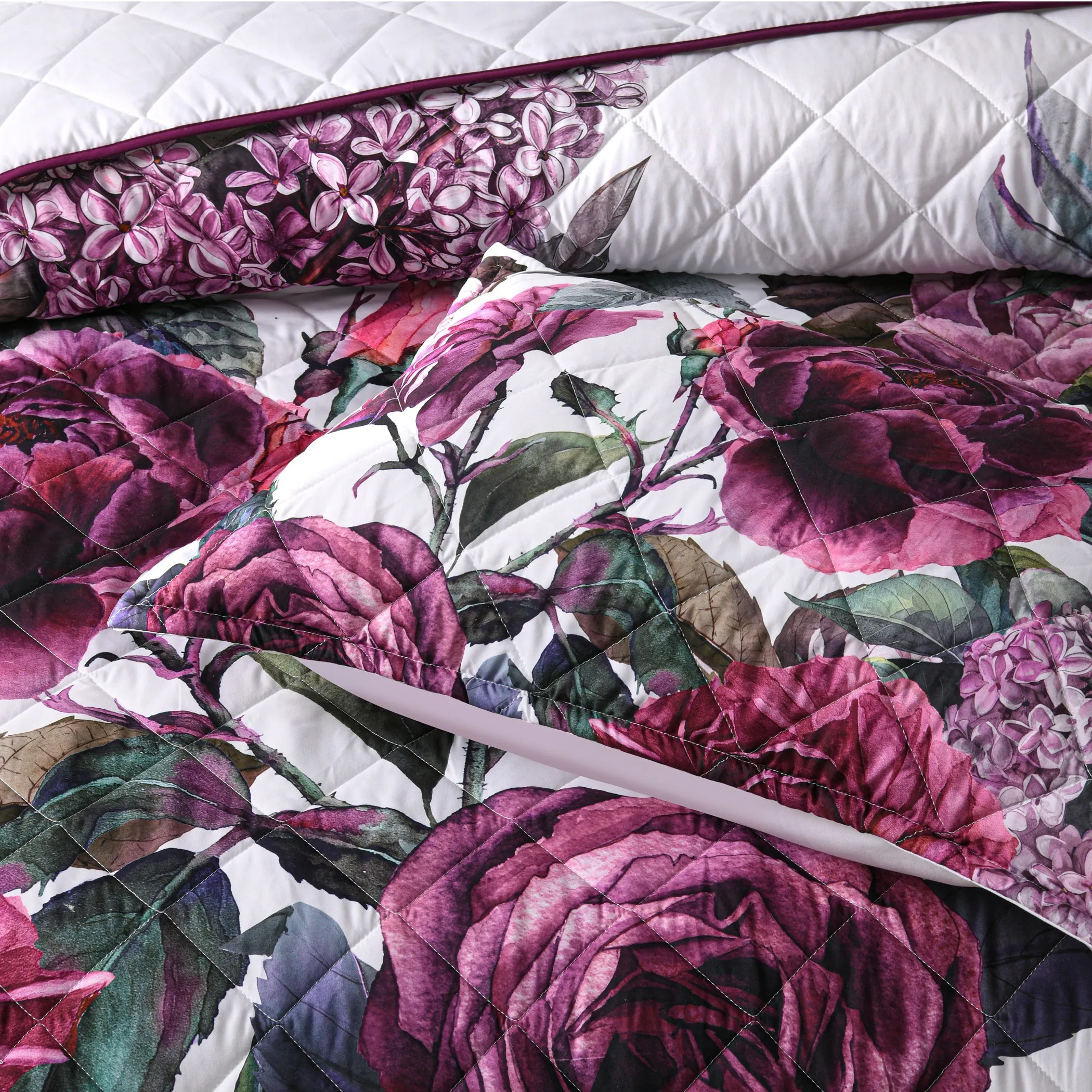 Bianca Bedding ABIGAIL Berry Polyester Bedspread Set