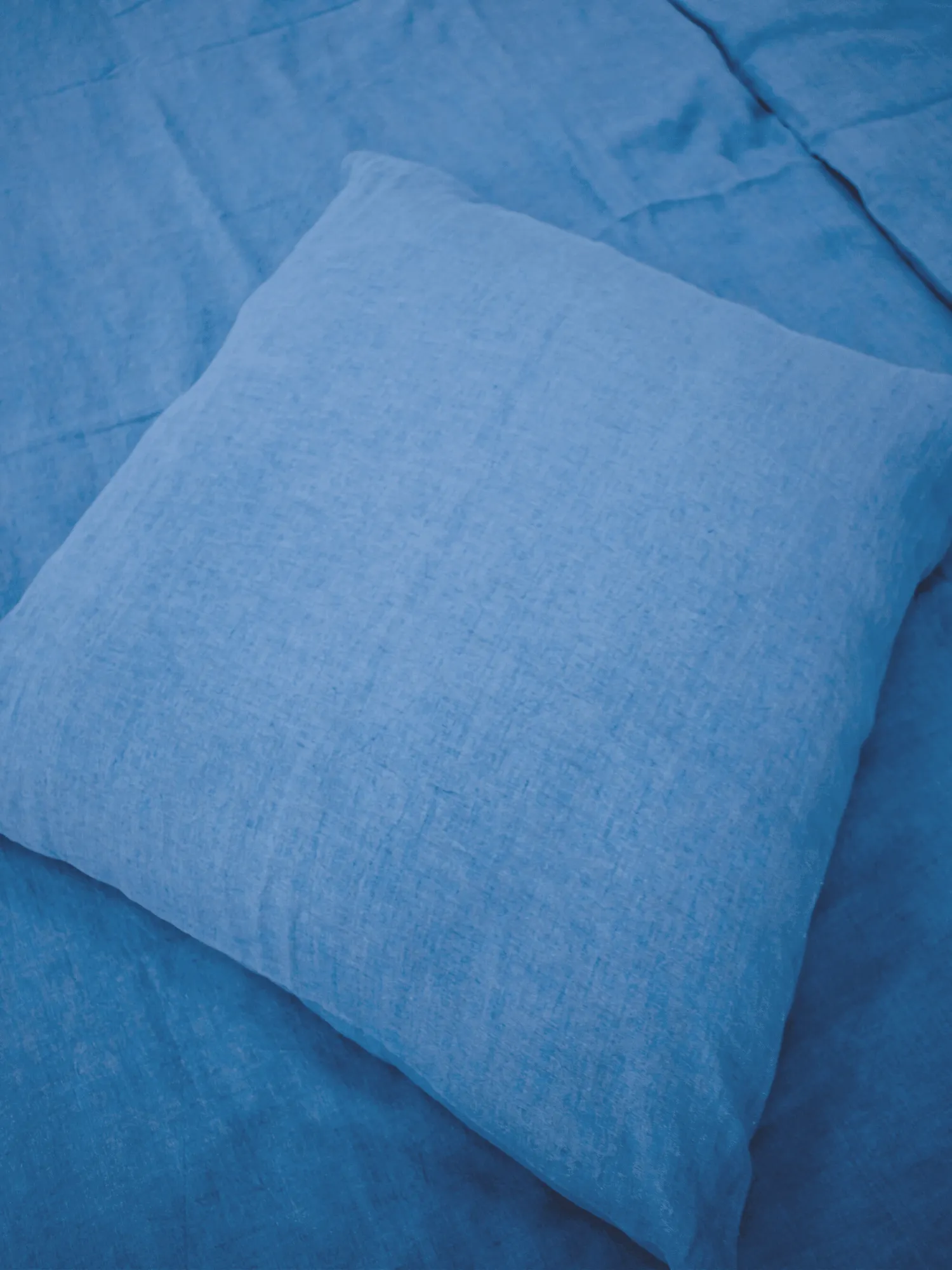 Blue Soft Linen Pillowcase