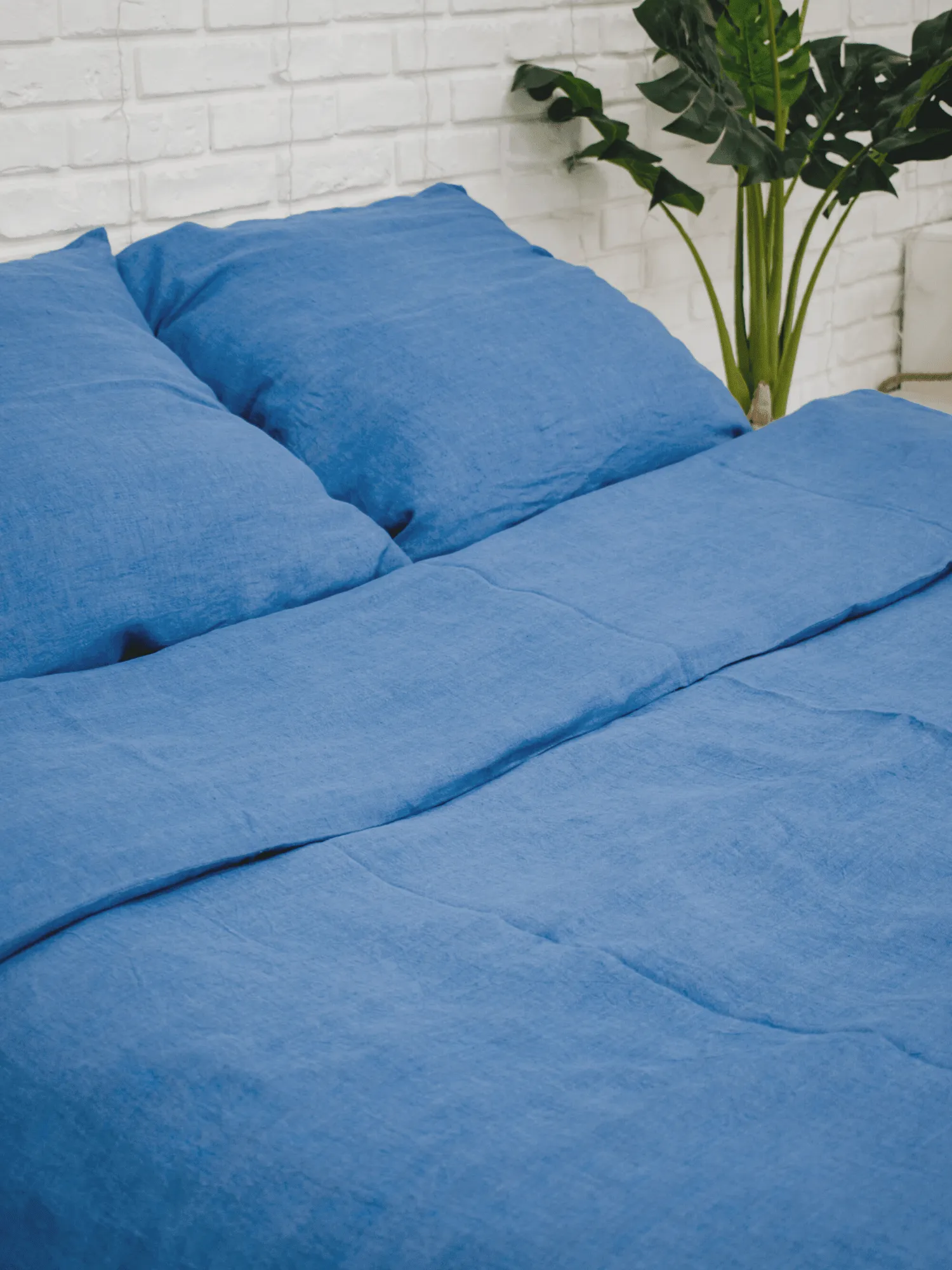 Blue Soft Linen Pillowcase