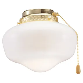 Boston Harbor Schoolhouse Light Kit, Opal Glass, Polished Brass, Polished Brass