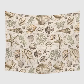 Brown Seashells Tapestry