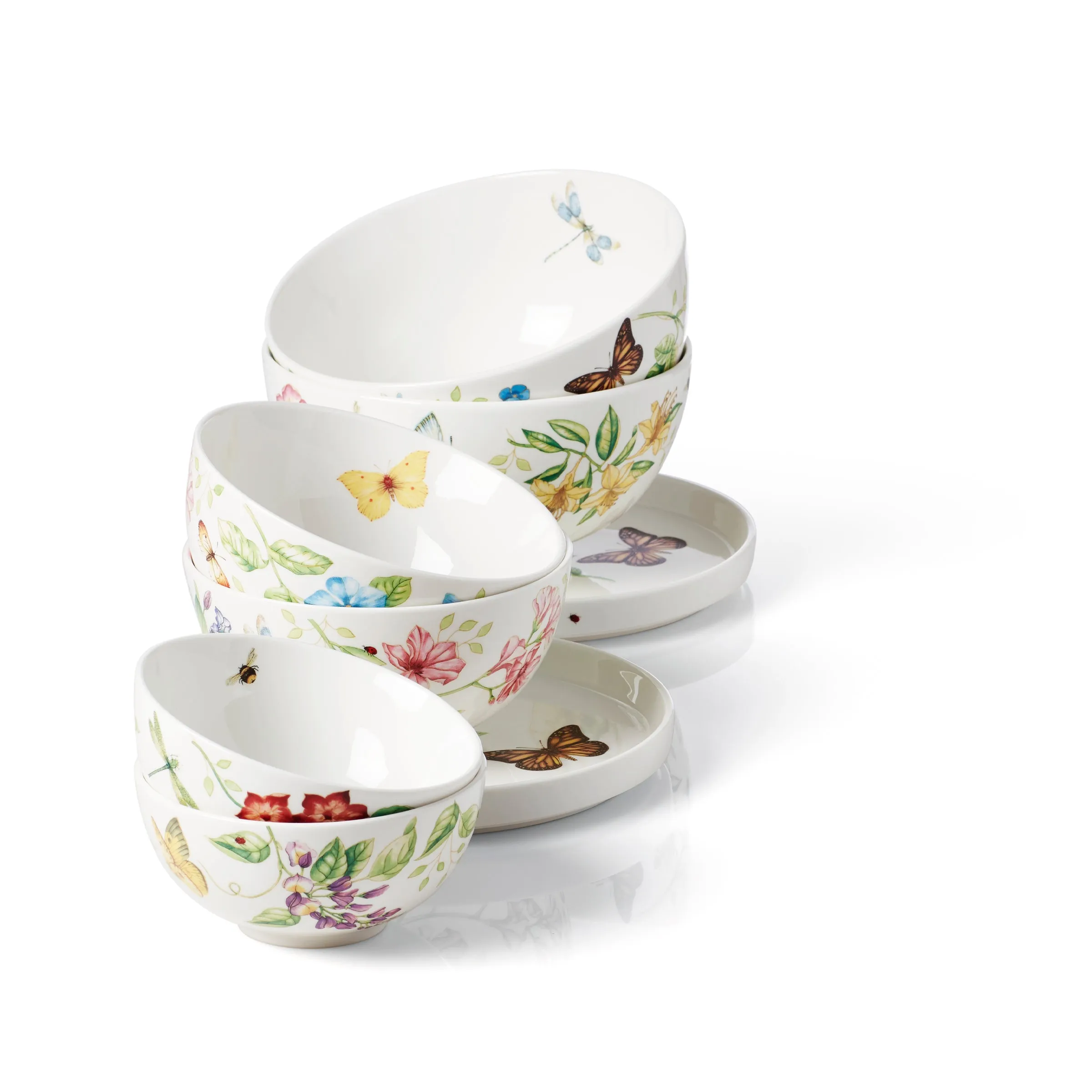 Butterfly Meadow Luna 8-Piece Nesting Dinnerware