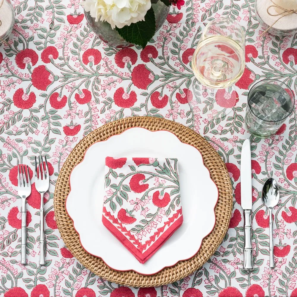 Cactus Flower Scarlet & Rose Napkin | Set of 4