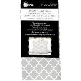 Canvas Pillow Cover 18in x 18in Gray Quatrefoil