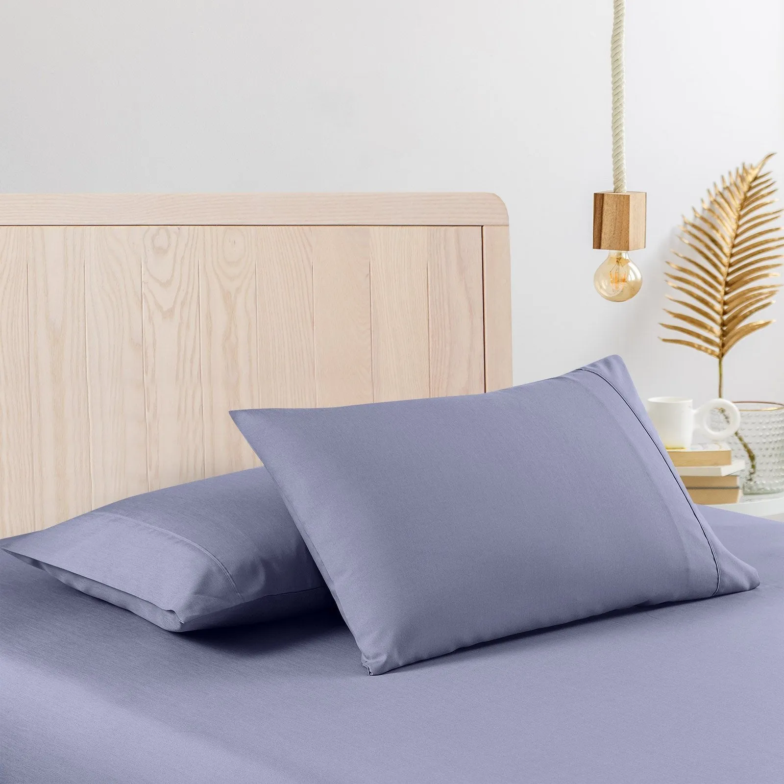 Casa Decor 2000 Thread Count Bamboo Cooling Sheet Set Ultra Soft Bedding Double Lilac Grey