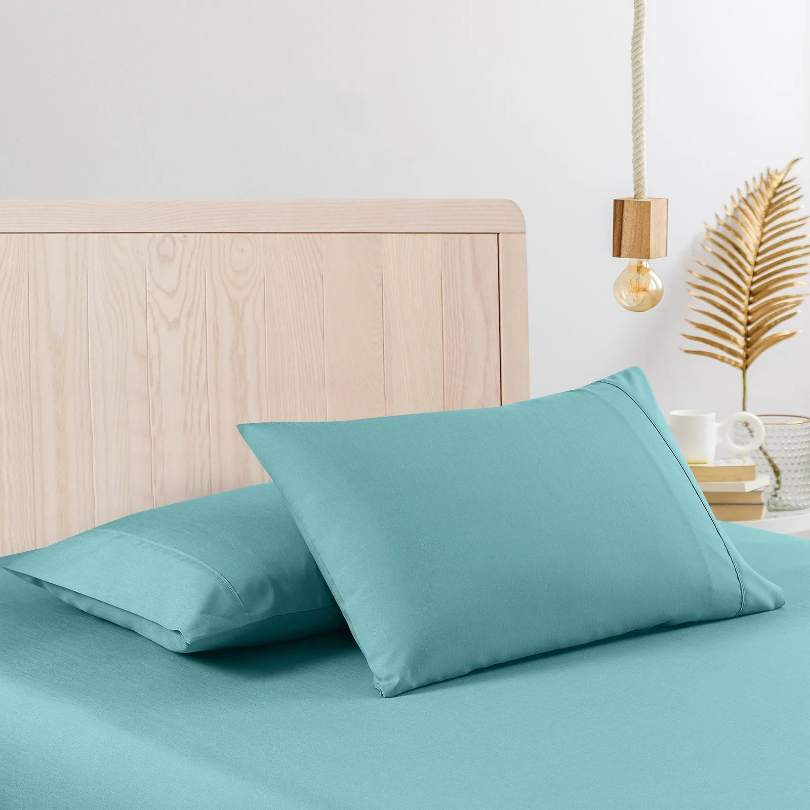 Casa Decor 2000 Thread Count Bamboo Cooling Sheet Set Ultra Soft Bedding King Single Aqua