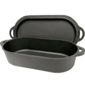 Cast Iron: 6-Qt. Oval Fryer with Griddle Lid