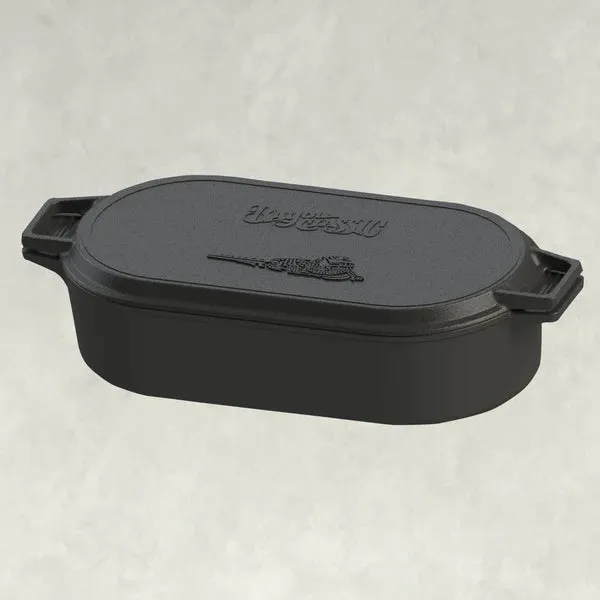 Cast Iron: 6-Qt. Oval Fryer with Griddle Lid