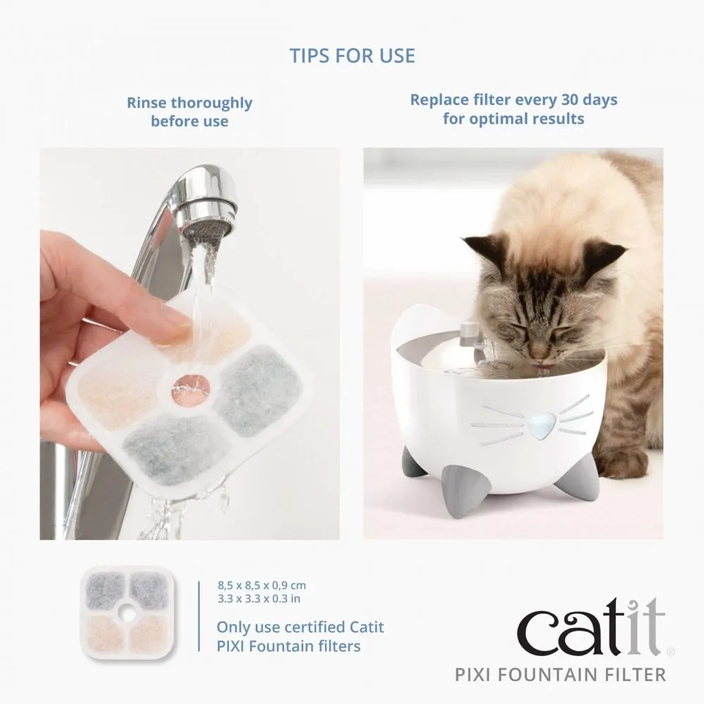 Catit Pixi Cat Drinking Fountain Replacement Filter 6ct