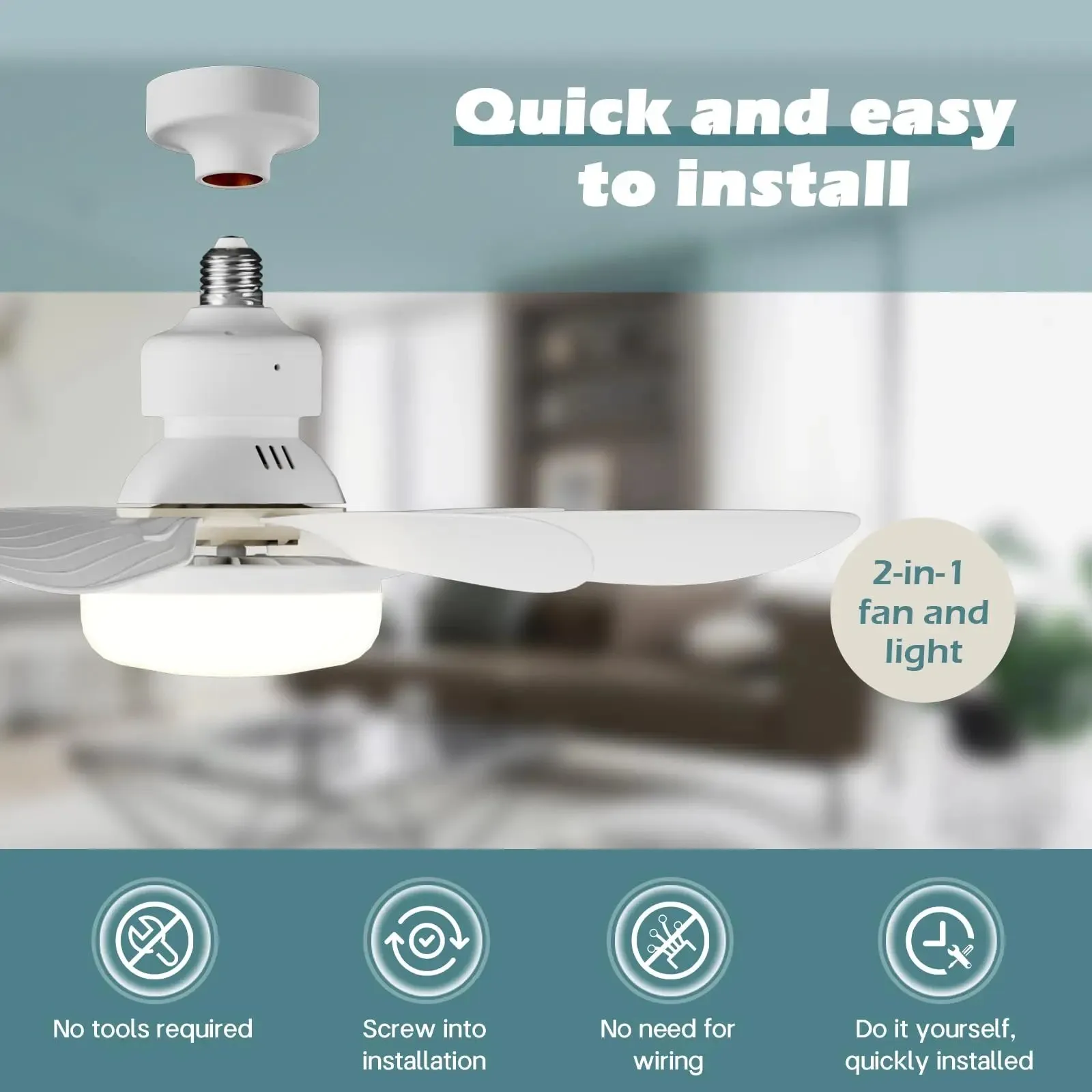 Ceiling Fans with Remote Control & LED Light – Quiet & Smart Base