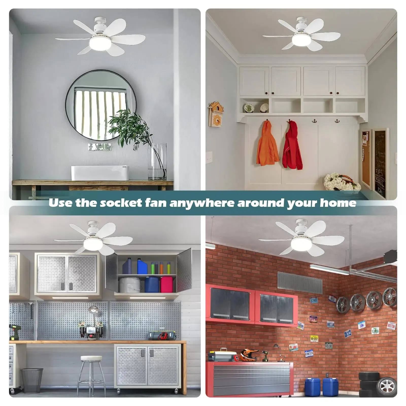 Ceiling Fans with Remote Control & LED Light – Quiet & Smart Base