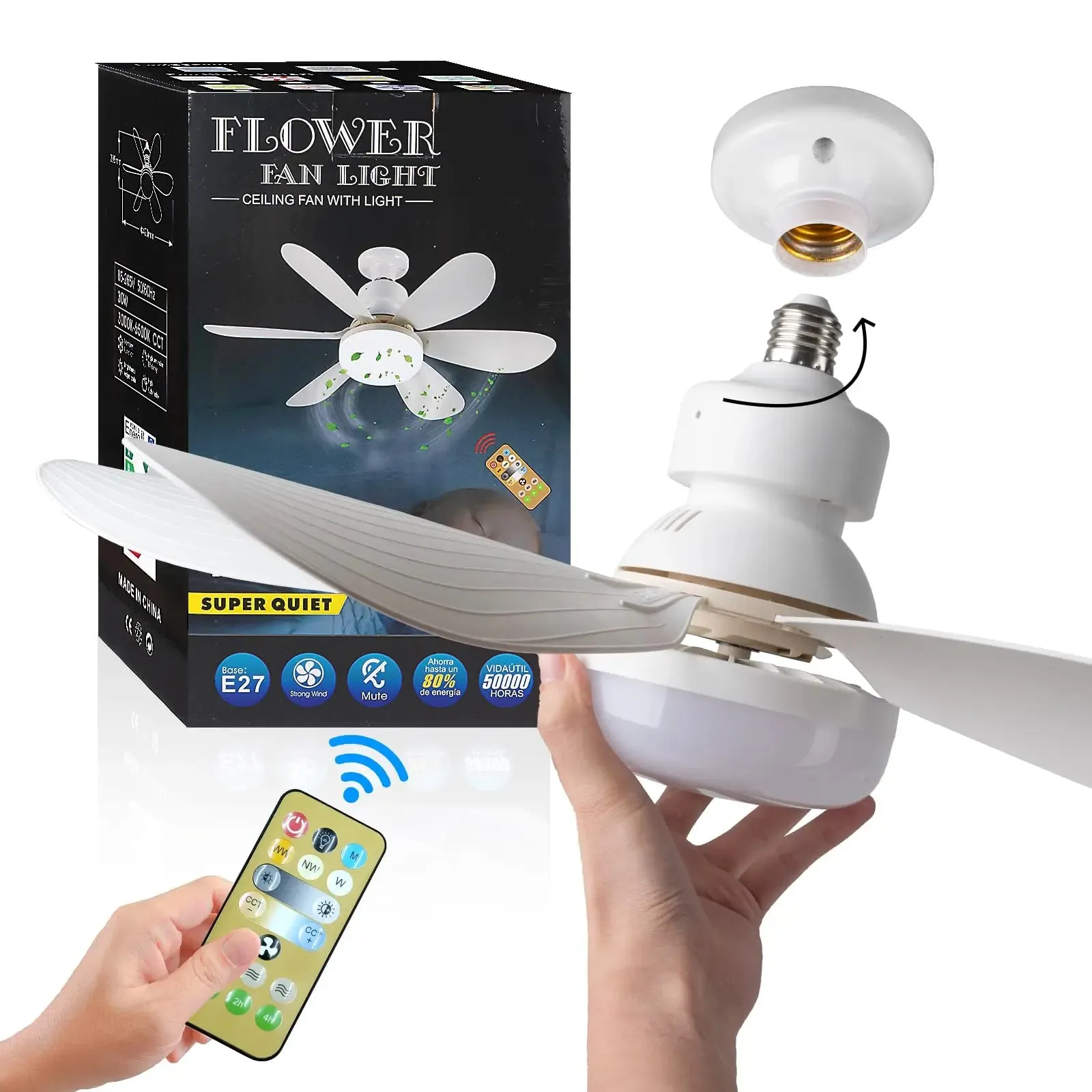 Ceiling Fans with Remote Control & LED Light – Quiet & Smart Base