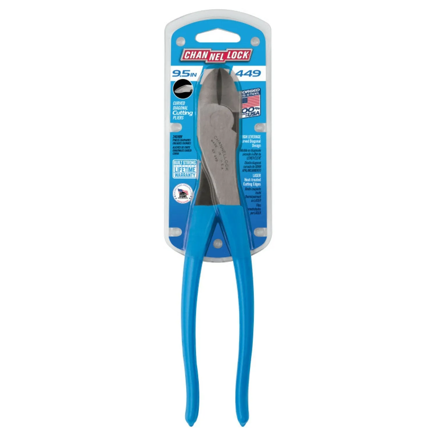 Channellock 449 9.5 Inch Curved Diagonal Cutting Pliers