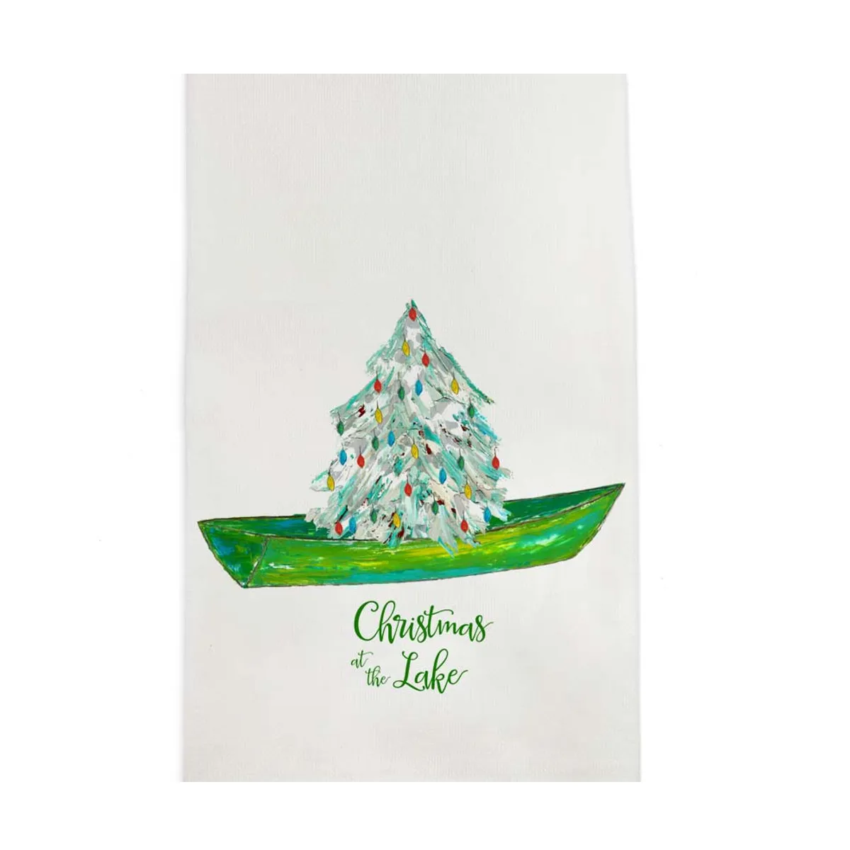 Christmas at the Lake Dish Towel