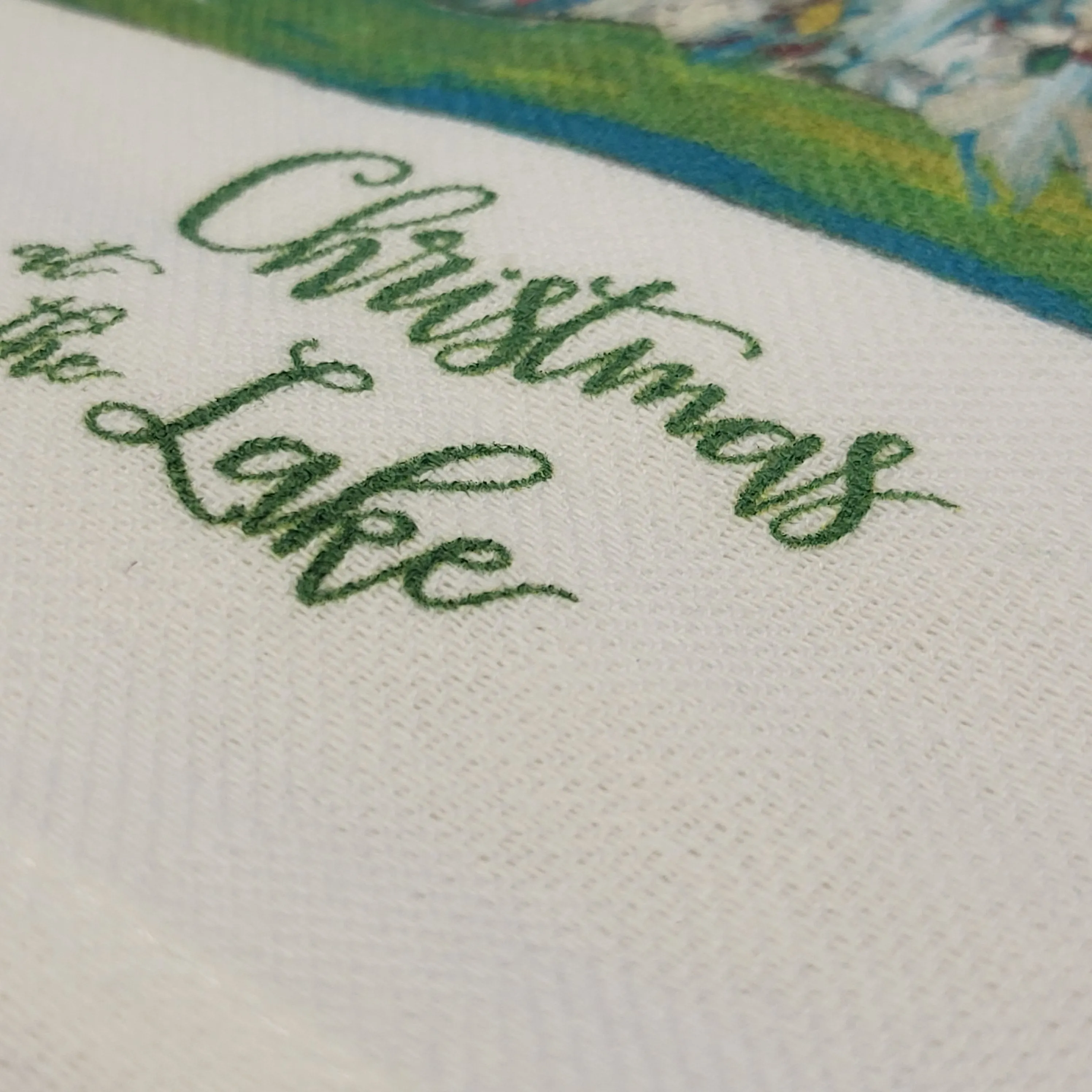 Christmas at the Lake Dish Towel